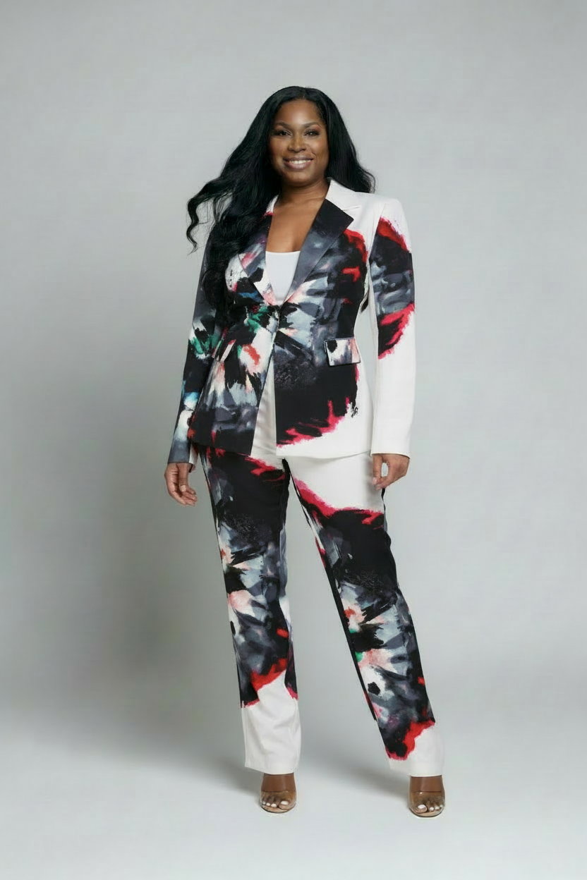 Model wearing Blooming Boom with modest neckline