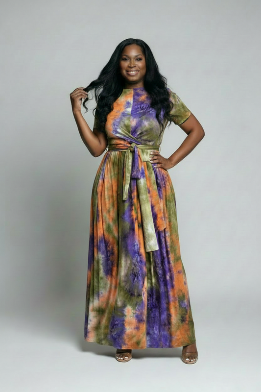 Model wearing Joyful in elegant pose